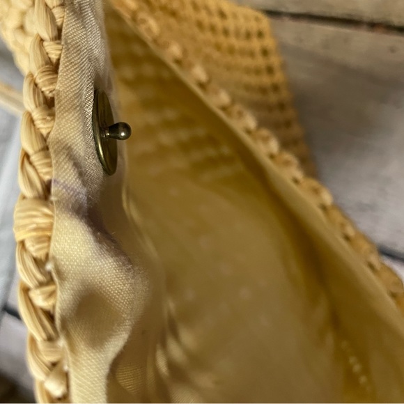 Vintage Natural Woven Straw Bag with Beads - Picture 3 of 5